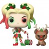 Funko POP Harley Quinn con Helper Navidad 357 DC Comics