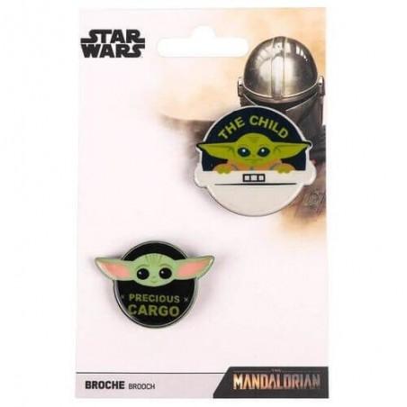 Set 2 pin Baby Yoda The Mandalorian Star Wars