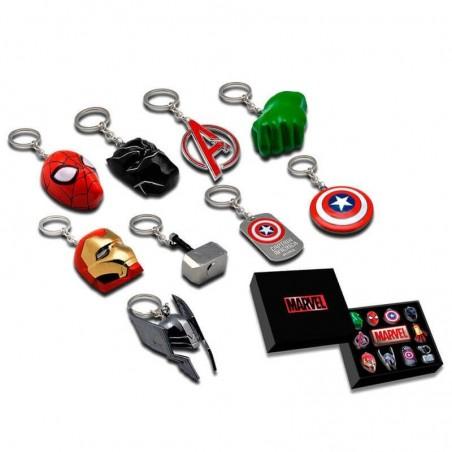 Caja coleccionista llaveros 3D Marvel