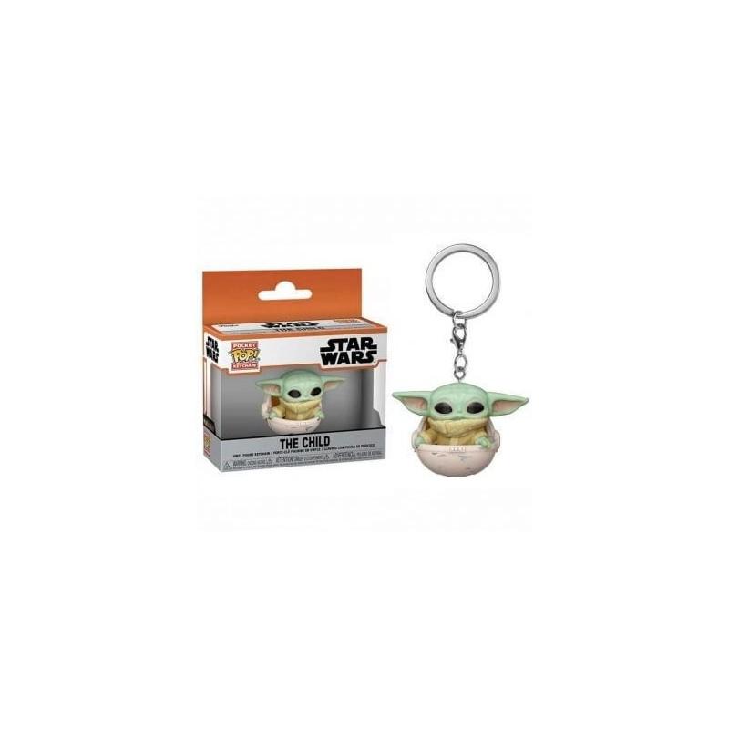 Llavero Pocket POP Baby Yoda en la cuna The Mandalorian Star Wars