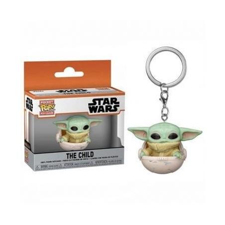 Llavero Pocket POP Baby Yoda en la cuna The Mandalorian Star Wars
