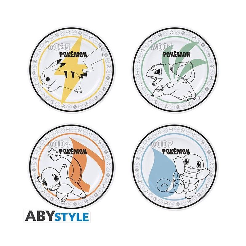 Set 4 platos Pokemon iniciales