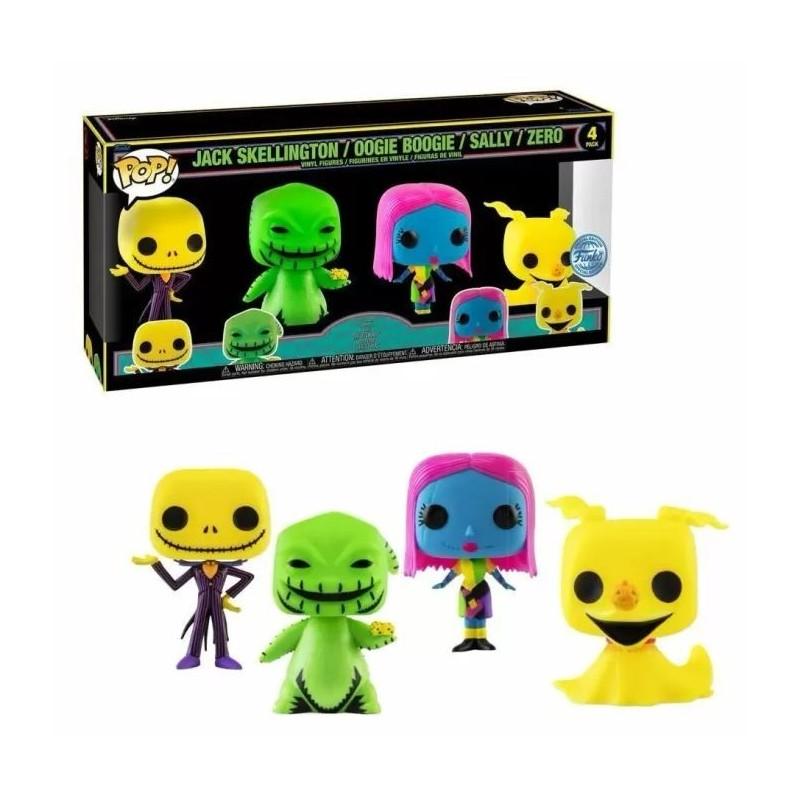 Funko POP Jack Esqueleton, Oogie Boogie, Sally y Zero Pack 4 Pesadilla antes de Navidad Disney
