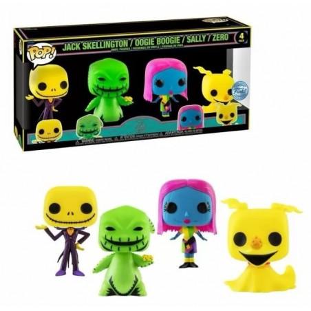 Funko POP Jack Esqueleton, Oogie Boogie, Sally y Zero Pack 4 Pesadilla antes de Navidad Disney