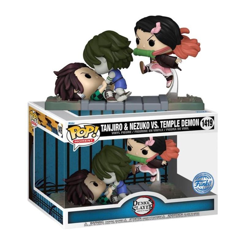 Funko POP Tanjiro y Nezuko vs Temple Demon Exclusive Kimetsu No Yaiba