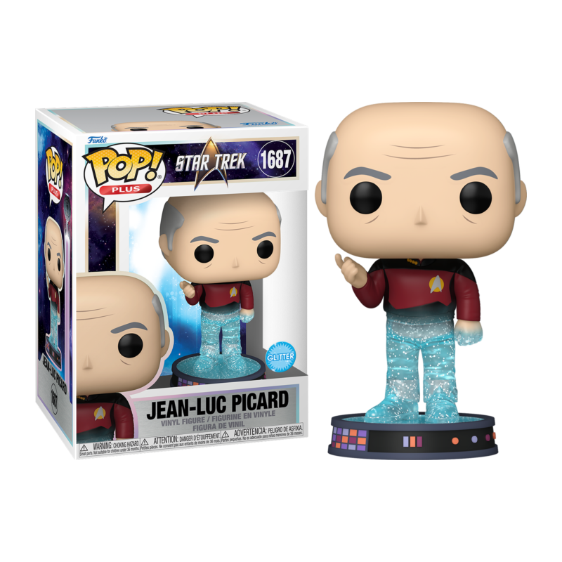 Funko POP Jean-Luc Picard sobre la plataforma de transporte 1687 Star Trek