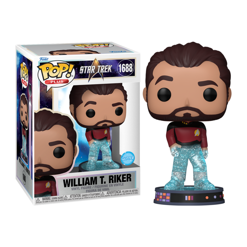 Funko POP William T. Riker sobre la plataforma de transporte 1688 Star Trek