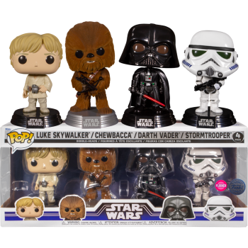 Funko POP Luke Skywalker, Chewbacca, Darth Vader…