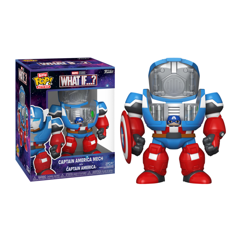 Funko POP Bitty Bots Captain America Mecha with Captain America Marvel