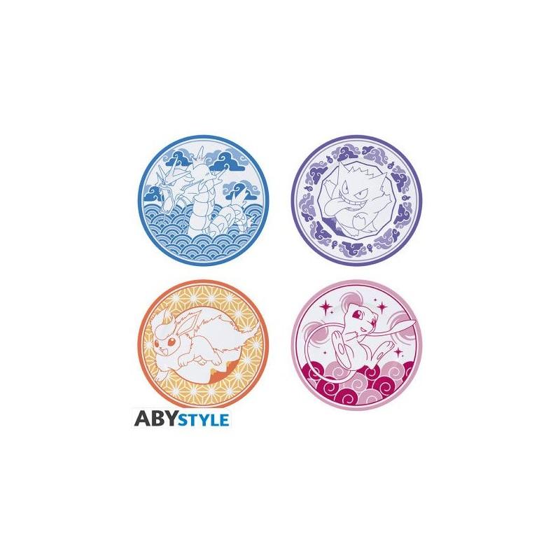 Set de 4 platos Pokémon estilo japonés